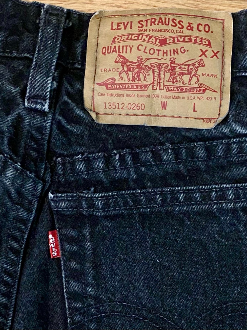Vintage 90s Levis 512 Black Washed Denim Jeans USA Made 23”x27” - Picture 5 of 15